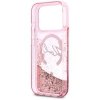 Etui Karl Lagerfeld Liquid Glitter Karl  Script Logo MagSafe do iPhone 17 Pro różowy
